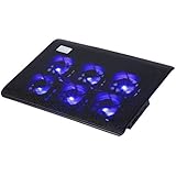 LESHP Laptop Cooling Pad 12 - 17 inch Laptop Cooler Stand with 6 Fan, 1845 RPM, 2 USB Ports, Light Weight &amp; Ultra-Slim Design