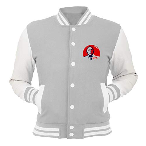 College Jacket Grey TR0018 Barack Obama KFC Kentucky Fried Chicken Colonel Sanders