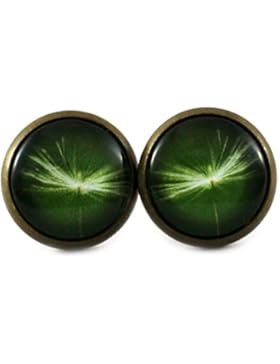 Katharina Fairytale Damen Mädchen Ohrringe Pusteblumen Motiv Cabochon 12mm bronze