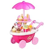 Arshiner Littler Girls Learning Say Please Magical Music Lighting House Truck Cake Tea Ice Cream Set Toys,24 Pcs