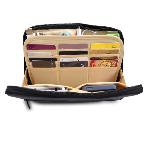 BUBM Tragbare Tasche Universale Elektronische Zubehöre Reisetasche Organiser Tasche mit Kabelbinder für Ipad Mini (Schwarz) - 6