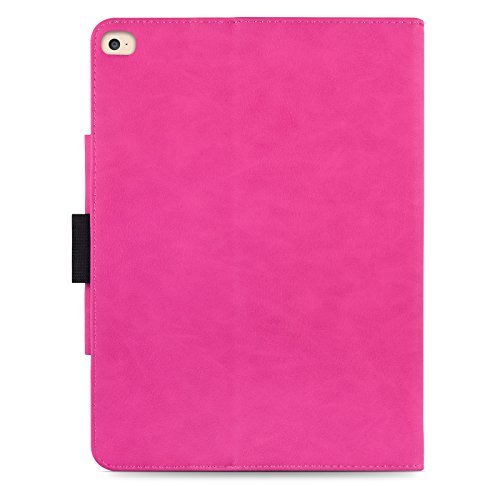 iPad Air, Air 2 & iPad 9.7″ 2017 Hülle – JAMMYLIZARD Ledertasche Smart Cover mit Standfuktion für iPad Air (5. & 6. Generation) & iPad 9.7″ 2017, ROSA & HONIG, [MIT STIFT-HALTER] - 5