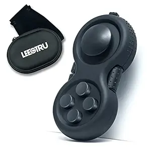 LEEGTRU Fidget Pad for Kids and Adults - Controller Fidget Toy - ? Stress Relief Fidget Toys ? Portable Fidget Finger Toy ? Ideal Controller Game Pad with 8 Fidget Functions (Black)