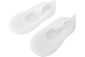 ANGGREK 1 paire de chaussettes hydratantes en gel de silicone pour soulager la fasciite plantaire, talon en silicone, chaussettes en silicone pour les pieds(L-blanc)