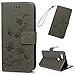 Produktbild Flip Handy Schutzhülle für Google Pixel 3, Stoßfest Weich PU Leder Damen Karten Magnet Stand Brieftasche Klappetui (Grau), Prägung mit Lotus Muster