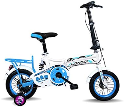 Guo shop- Child Fold Bicycle 3-6-8 Years Old Baby Stroller 12 Inch 16 Inch Bike goog bike ( Color : Blue , Size : 12inch )