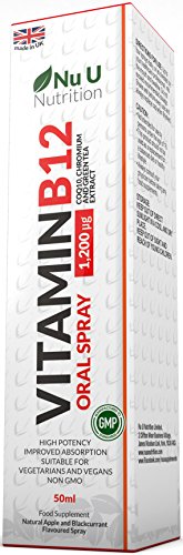 Vitamin B12 Spray | 1,200 µg 50ml Spray with CoQ10, Chromium and Green Tea Extract | Natural Apple and Blackcurrant Flavour | Improved Absorption | Vegetarian and Vegan Vitamin B12 by Nu U Nutrition - Image 7