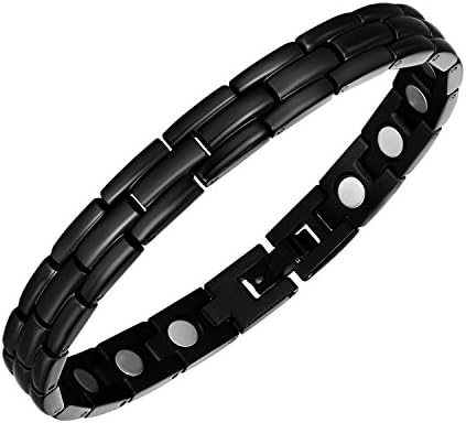 3500 Gauss All Black Stainless Steel Magnetic Bracelet for Men Arthritis Pain Relief with Link Removal Tool