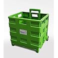NEW HEAVY DUTY EXTRA LARGE FOLDING SUPERMARKET GROCERY SHOPPING BOOT CART CRATE BOX TROLLEY 40KG CAPACITY FOLDS FLAT GREEN