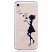 Produktbild iPhone 7 Hülle,iPhone 7 4.7" Schutzhülle, MUTOUREN Handyhülle Case Cover TPU Silikontasche Transparent Ultra dünne Gel Anti-scratch hinten Tasche Etui Bumper Weiß - Mädchen und Löwenzahn
