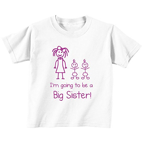 I'm Going To Be A Big Sister Twins White Tshirt Baby Toddler Kids Available in Sizes from 0-6 Months New Baby Brother Gift
