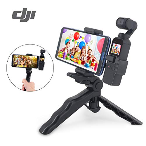 AUCOS Für DJI Osmo Pocket Zubehör - Handyhalter-Set Mobiler Stativhalter Verstellbare Halterung Extension Mount Für DJI Osmo Pocket, Faltbar Als Griff Verwenden