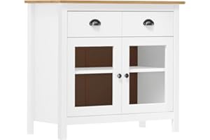 vidaXL Aparador Armario Lateral Auxiliar Almacenaje Almacenamiento Organizador Hogar Mueble Servicio Blanco 90x40x80 cm Madera Maciza de Pino