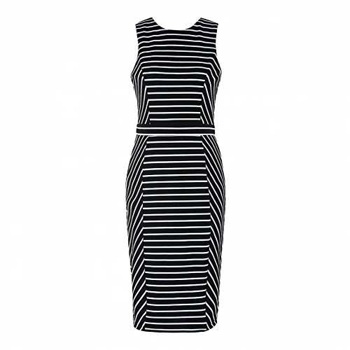 Eliacher Damen Casual Langarm gestreift Strick Kleid 6276 (XL)