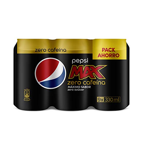 Pepsi Max, Refresco de cola (Zero Cafeina) - 9 latas