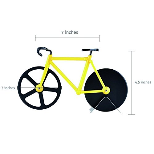 Yookay Fahrrad Pizzaschneider Sterling, Doppel-Edelstahl-Bike Pizza Schneidrad Räder Cutte - 4