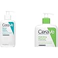 CeraVe Blemish Control Face Cleanser with 2% Salicylic Acid & Niacinamide for Blemish-Prone Skin 236ml & Hydrating Cleanser for Normal to Dry Skin 236 ml with Hyaluronic Acid and 3 Essential Ceramides