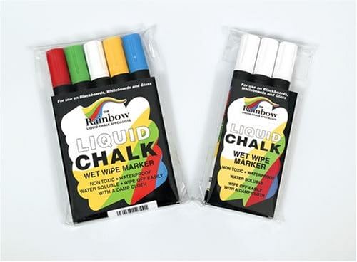 Pack of 3 white liquid chalks - 5 mm nibs exterior and interior use