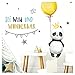 Produktbild Little Deco Aufkleber Panda mit Spruch Sei wild I M - 111 x 69 cm (BxH) I Luftballon Krone Wandbilder Wandtattoo Kinderzimmer Tiere Deko Babyzimmer Kinder Sticker DL201