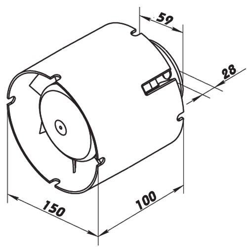 Einschubventilator mit Timer SD 150mm im Set TURBO MOTOR - 5