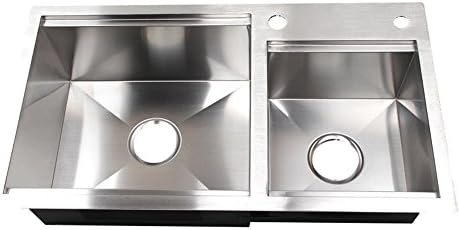 Integral forming Double Slot Kitchen Wire Drawing Stainless Steel Sink basin , 760 x 430 mm
