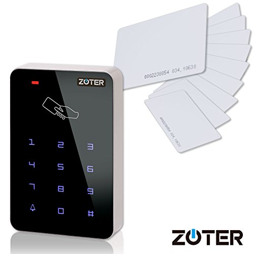 Preisvergleich Produktbild ZOTER® Nummerntastenfeld mit Hintergrundbeleuchtung für Heimbüro-Zugangskontrollsystem RFID 125KHz, unterstützt 1000 Nutzer, inklusive 10 RFID-Karten 125 KHz