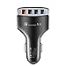 Produktbild Wokee Qualcomm Certified Auto Ladegerät, Flush Fit Dual Port Ausgang für iPhone X / 8/7 / Plus, iPad Pro / Air 2 / Mini, Samsung Galaxy Note8 / S8 / S8 + und mehr - QC3.0 Quick Charge Adaptive 4 Port USB Fast Car Charger 35 W. (Schwarz)
