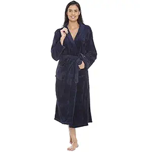VIXENWRAP Unisex Yale Fleece Bathrobe (Blue, Free Size)