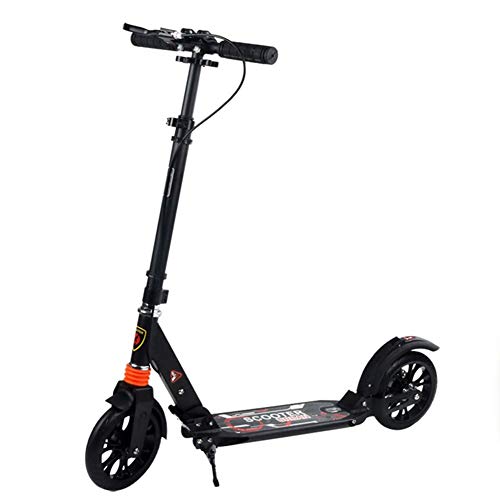 LXJYMX Two-wheeled foot brake hand brake adult scooter children scooter foldable liftable step scooter ( Color : BLACK )