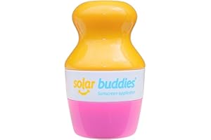 Single Solar Buddies Refillable Roll On Sponge Applicator For Kids, Adults, Families, Travel Size Holds 100ml Travel Friendly for Sunscreen, Suncream and Lotions (Pink Single)