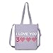 Produktbild DQANIU  Messenger Bags, Damen Damen Mode Mädchen Brief Canvas Tote Handtasche Schulter Love You 3000" Print Crossbody Bag