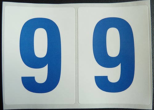75  3 INCHES  Alto - Azul N  meros en blanco Etiquetas de pl  stico  Impermeable Resistente numeraci  n PEGATINAS  AUTOADHESIVO
