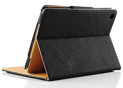 iPad Mini Hülle – JAMMYLIZARD Ledertasche Smart Cover mit Standfunktion für iPad Mini 4. 3. 2. & 1. Generation, SCHWARZ & HONIG, [MIT STIFT & STIFT-HALTER] - 3