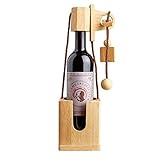 Puzzle casse-tête bouteille en bois - Vin - Idée cadeau d'anniversaire - Noël - Saint Valentin - Bois naturel - Original et humoristique - Emballage - Paquet cadeau