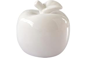 NOLITOY Ceramica Mela Figurine Ceramica Artificiale Frutta Ornamento Decorazione Della Frutta Decorazioni Festa di Natale Fotografia Puntelli Per Casa Cucina Festa Display Bianco
