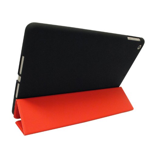 Khomo iPad Mini 1, 2, 3 Hülle Case Rot und Schwarzes Gehäuse mit doppelten Schutz ultra dünn und leicht, Smart Cover – Red and Black - 4