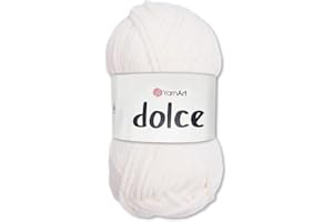 ‎FRIDA'S WOLLHAUS Frida's Wollhaus YarnArt 100 g Dolce Chenille Wool Yarn Knitting Crochet Amigurumi 64 Colours (856 | Vanilla)