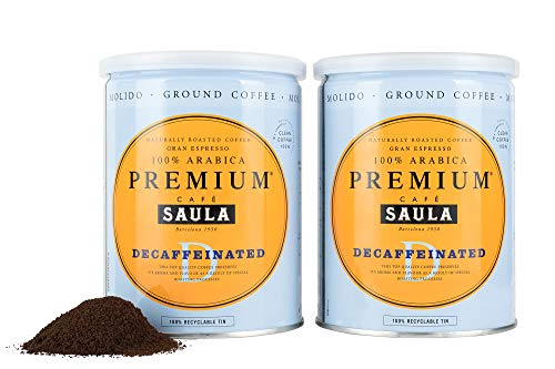 Premium Entkoffeinierter Gemahlener Kaffee - Café Saulas preisgekrönter spanischer Espresso 100% Arabica 500g (2x 250g)