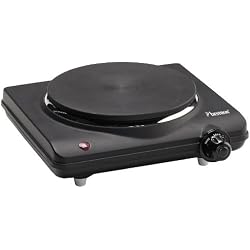 Bestron Plaque de cuisson compacte en fonte, Ø 16,5 cm, 1500 W, Noir