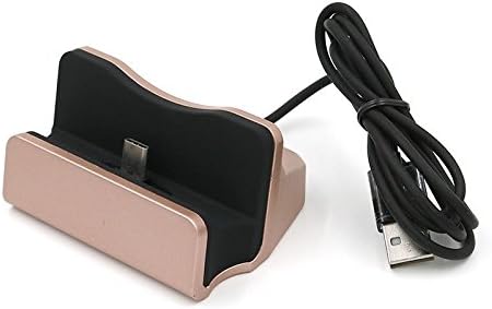 ProFones Desktop Wired Docking Station Stand Cradle Dock Type C Charger for Samsung Galaxy A3 / A5 / A8 (2017) & other Type C SmartPhones - Rose Gold