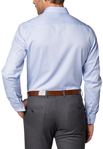 ETERNA Langarm Hemd SLIM FIT Natté strukturiert Hellblau