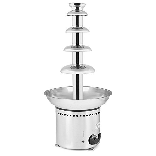 ZauberLu 68CM Schokobrunnen 5 Etagen Schokoladenbrunnen Profi Schokoladenfontäne mit Lebensmittelechte Förderschnecke Edelstahl-Kaskaden für Perfekten Schokoladenfluss (5 Etagen Schokobrunnen) - 3