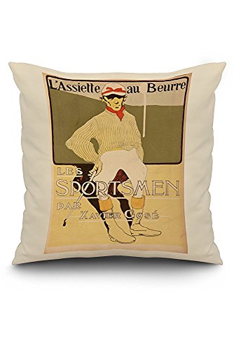 L'Assiette au Beurre Vintage Poster France c. 1901 (20x20 Spun Polyester Pillow Case, White Border)
