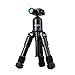 Produktbild AFAITH Ultra Portable Faltbare Aluminiumlegierung Mini Stativständer Kleine Kamerastativ Kompakt Tabletop Makro Kit mit CK - 30 Kugelkopf für Canon Nikon DSLR Kamera und Smartphone Schwarz TM025