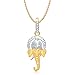 Ganesha Ganapati Pendant With Chain In God Pendants & Lockets For Men Women In American Diamond Cz Jewellery Gifts Gp172 RS.121.00