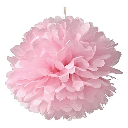 OULII 10pcs 10-Zoll-Tissue-Papier Blumen Seidenpapier Pom Poms für Hochzeit Party Dusche Babyartikel (Rosé)