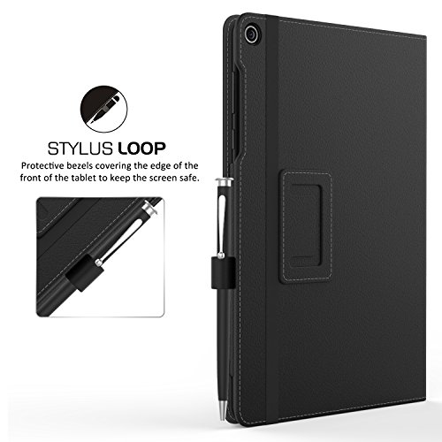 MoKo ASUS ZenPad 3S 10 Hülle – Kunstleder Ständer Schutzhülle Smart Cover mit Auto Schlaf / Wach Funktion und Stift-Schleife für Asus ZenPad 3S 10 9.7 Zoll Z500M 2016 Modell Tablet-PC, Schwarz - 6