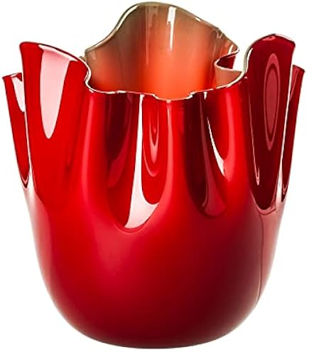 Vase Venini Opalino Rosso – Verre De Murano, 36 Cm, Cod. 706.22, Neuf Sous Emballage