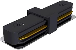 VR VETRINEINRETE Vetrineinrete® Connettore giunto lineare per binario elettrificato monofase guida giunzione per staffa trak (Nero)