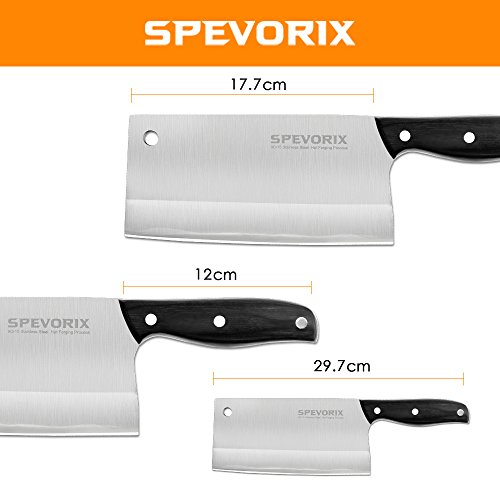 SPEVORIX Rostfrei Edelstahl Chinesisches Kochmesser Chefmesser für Haus & Restaurant Küche mit Profigehäuse - 7